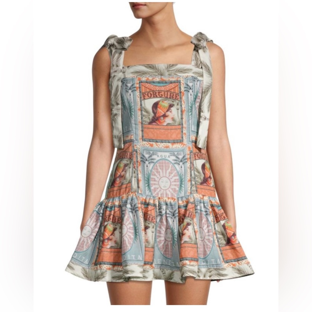Agua Bendita joaquina Ruffled Tie mini dress